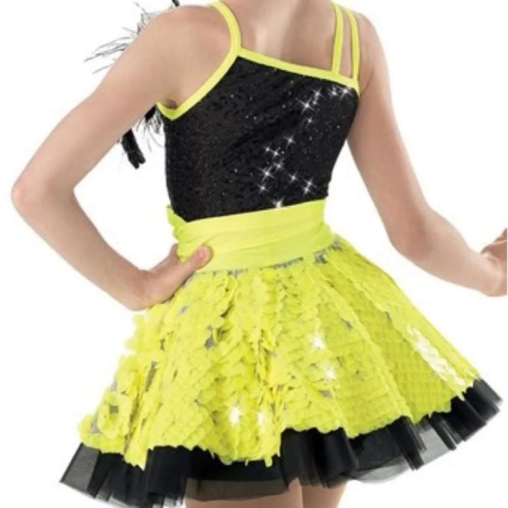 Weissman SA Dance Costume Blue Black Dress & hairpiece EUC Small - Picture 3 of 10